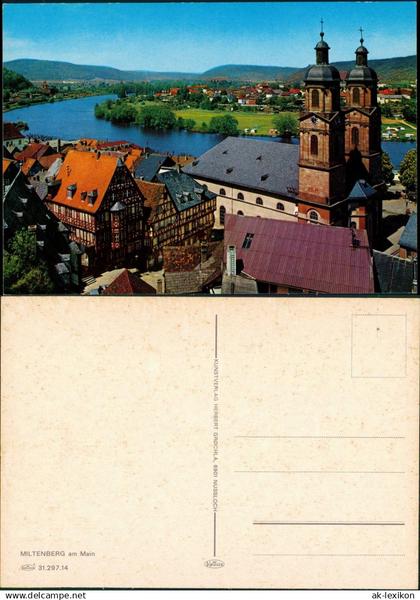 Ansichtskarte Miltenberg (Main) Main und Kirche Fachwerkhäuser 1980