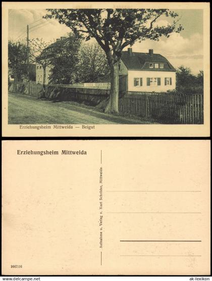 Ansichtskarte Mittweida Erziehungsheim Mittweida Beigut 1928