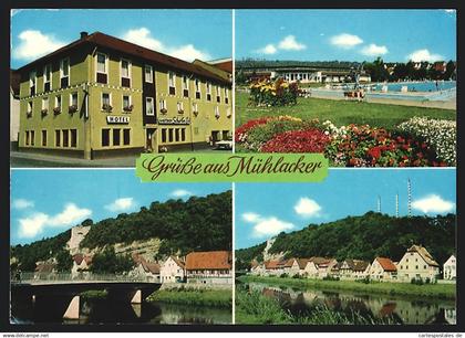 AK Mühlacker /Württ., Ortsansichten, Hotel- Gasthof Scharfes Eck