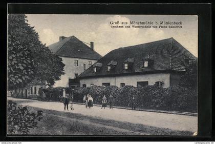 AK Mönchmühle b. Mühlenbeck, Gasthaus und Wassermühle von Franz Kubowicz