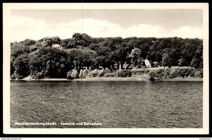 ALTE POSTKARTE NEUBRANDENBURG SEEBLICK UND BELVEDERE Verlag R. Lederbogen Ansichtskarte AK cpa postcard