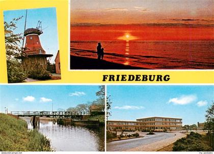 73930117 Friedeburg Ostfriesland Muehle Abendstimmung Bruecke Sanatorium