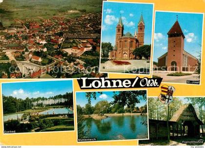 72910894 Lohne Kirchen Freilichtbuehne Muehlenteich Freibad Fliegeraufnahme