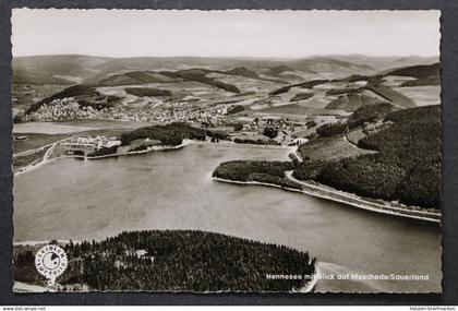 Meschede, Luftbild, Hennesee mit Blick auf Meschede