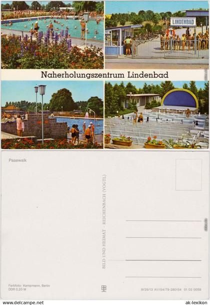 Ansichtskarte Pasewalk Naherholungszentrum Lindenbad, belebt 1979