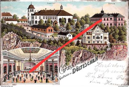 Litho AK Freital Gasthof Dölzschen Begerburg Plauenscher Grund a Dresden Plauen Coschütz Pesterwitz Potschappel Deuben