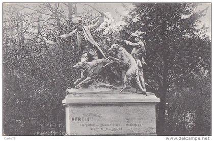 Allemagne - Berlin -  Tiergarten - Sculpture Chiens Lévriers - Postmarked 1928