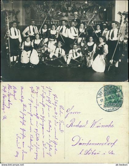 Reinsberg (Sachsen) Trachten, Innen - Rittergut Oberreinsberg 1914 Privatfoto