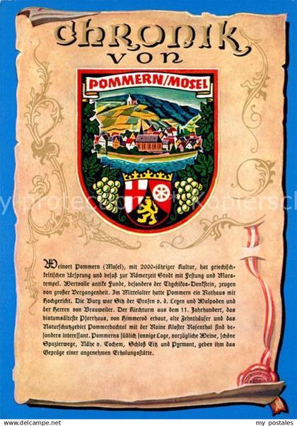 73227692 Pommern Mosel Chronik der Stadt Wappen Siegel Pommern Mosel