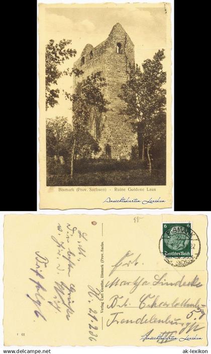 Ansichtskarte Bismark (Altmark) Ruine Goldene Laus 1936