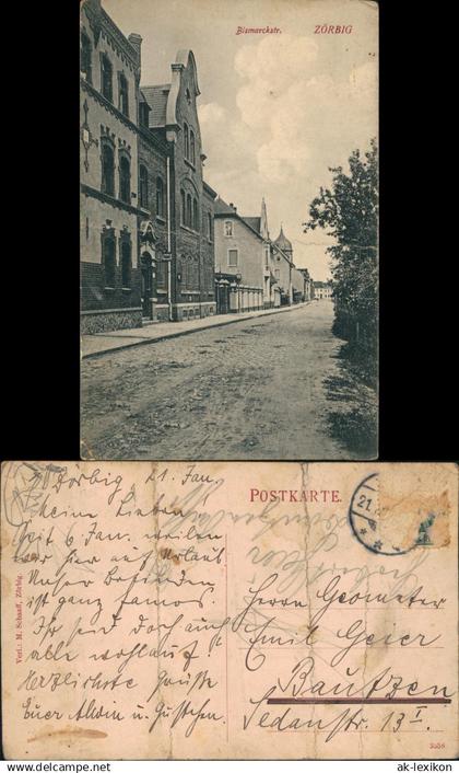 Ansichtskarte Zörbig Bismarckstraße 1913