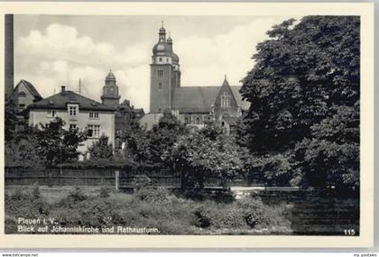 70125590 Plauen Vogtland Plauen Johanniskirche Rathausturm *