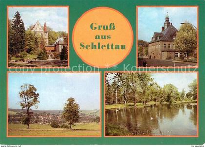 73125137 Schlettau Erzgebirge Schloss Rathaus Rosenparkteich