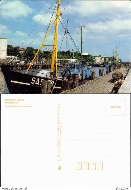 Ansichtskarte Sassnitz Saßnitz Fischereihafen 1987