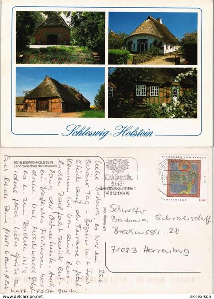 Schleswig Holstein Mehrbild-AK typische Häuser in Schleswig-Holstein 1998