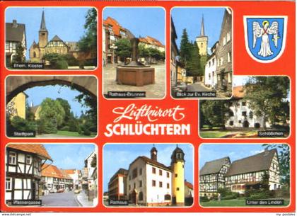 70117055 Schluechtern Schluechtern Kirche Brunnen Kloster Rathaus Schloss x 1993