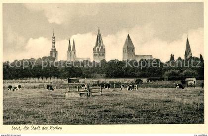 43109916 Soest Arnsberg Stadt der Kirchen Stadtumwallung Kirchen Alte Haeuser