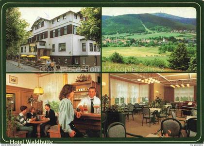 74025439 Tabarz Bad Tabarz Hotel Waldhuette Gastraum Bar Landschaftspanorama