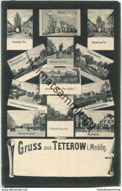 Teterow - Warener Vorstadt - Malchiner Vorstadt - Malchiner Tor - Verlag H. Schmidt Teterow - Feldpost