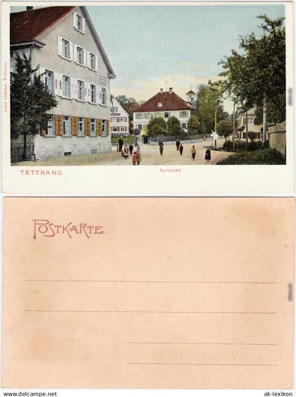 Tettnang Karlsplatz - belebt  Ansichtskarte Bodenseekreis 1914