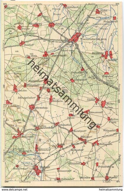 Wona-Landkarten-Ansichtskarte 622 - Treuenbrietzen - Verlag Wona Königswartha