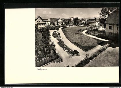 AK Trossingen, Stadtgarten aus der Vogelschau