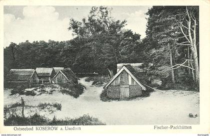 KOSEROW ~1920 " Die Fischer-Packhütten " klf. AK alte Berufe Fischer