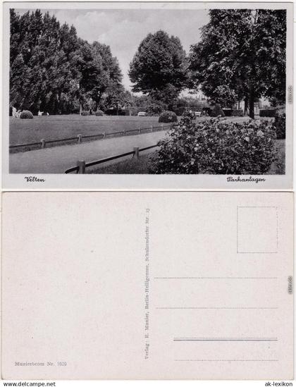 Ansichtskarte Velten Parkanlagen 1936