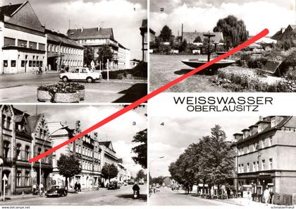 AK Weißwasser Oberlausitz Muskauer Bautzener Straße Laden Geschäft Brunnen Wartburg a Gablenz Bad Muskau Cottbus DDR