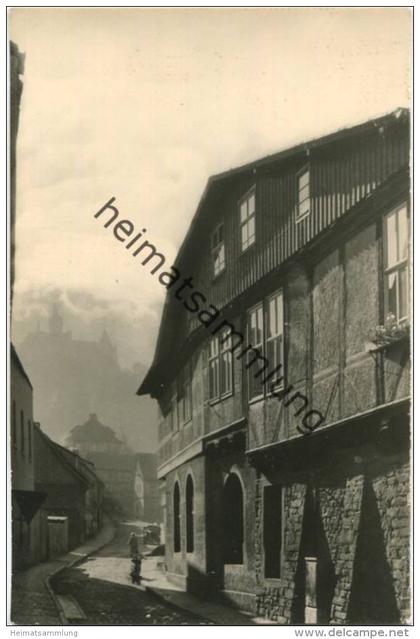 Wernigerode - Schenkstrasse mit Schloss - Foto-AK - HO-Foto Wernigerode