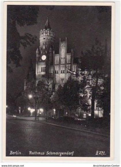 39043862 - Berlin Wilmersdorf mit Rathaus Schmargendorf bei Nacht ungelaufen  Gute Erhaltung.