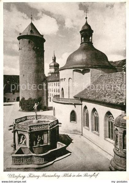 73117017 Wuerzburg Festung Marienberg Burghof Wuerzburg