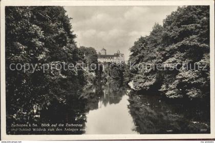 Zschopau Blick auf die Zschopau und Schloss Wildeck