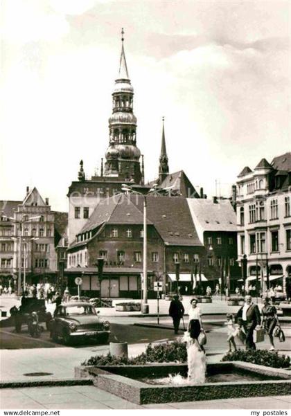 72633936 Zwickau Sachsen Markt Brunnen Kirchturm Zwickau