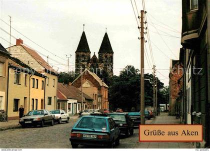 72640443 Aken Elbe Meisterstrasse und Nikolaikirche Aken