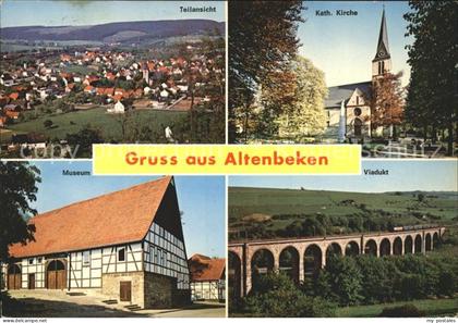 72124811 Altenbeken Teilansicht Kath Kirche Museum Viadukt Altenbeken