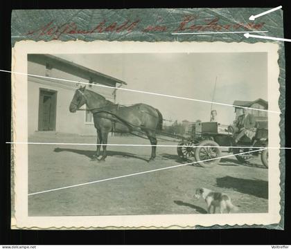 orig.Foto 30er Jahre, Bahnhof ? Kiehnsee, Kühnsee, OT von Angermünde in Brandenburg, Pferdekutsche