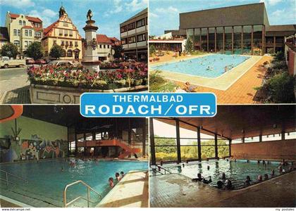 73984715 Rodach Bad Rodach Coburg Thermalbad Hallenbad Marktplatz mit Brunnen