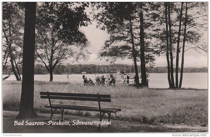 AK Bad Saarow Pieskow Schwanenwiese Hafen Bootsanleger Fähre ? Scharmützelsee bei Storkow Fürstenwalde Briesen Berlin