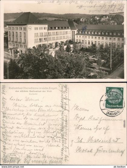 Oberschlema Bad Schlema Partie am Kurhaus Foto Ansichtskarte  1935