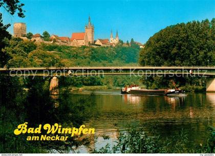 73179914 Wimpfen Bad Blauen Turm Neckarbruecke Wimpfen Bad