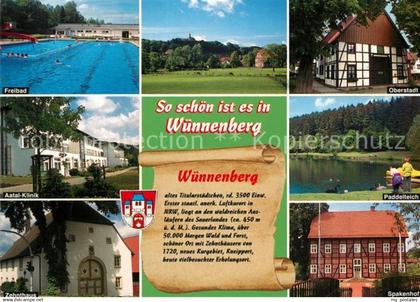 73216464 Bad Wuennenberg Freibad Oberstadt Fachwerkhaus Aatalklinik Paddelteich