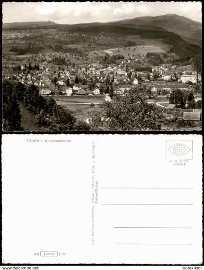 Hägelberg-Steinen (Baden) Panorama Blick auf STEINEN i. Wiesental Baden 1960