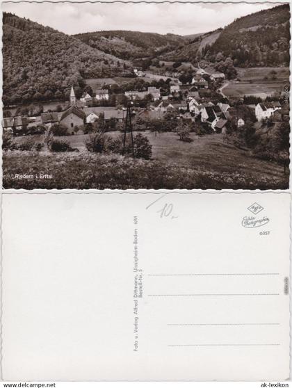 Foto Ansichtskarte Riedern Eichenbühl Panorama mit Kirche 1965