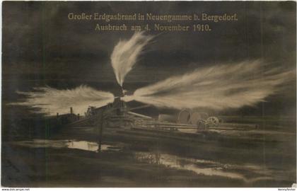 Grosser Erdgasbrand in Neuengamme bei Bergedorf 1910