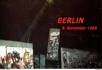 ALLEMAGNE. Carte postale écrite. Mur de Berlin le 9 novembre 1989.