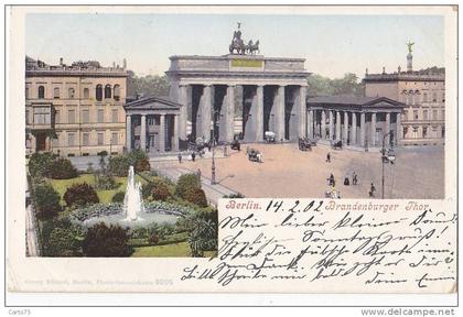 Allemagne - Berlin -  Pionnière - Porte de Brandebourg 1902