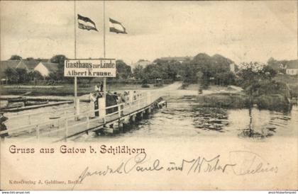 CPA Berlin Spandau Gatow, Wasserpartie, Steg, Gasthaus zur Linde