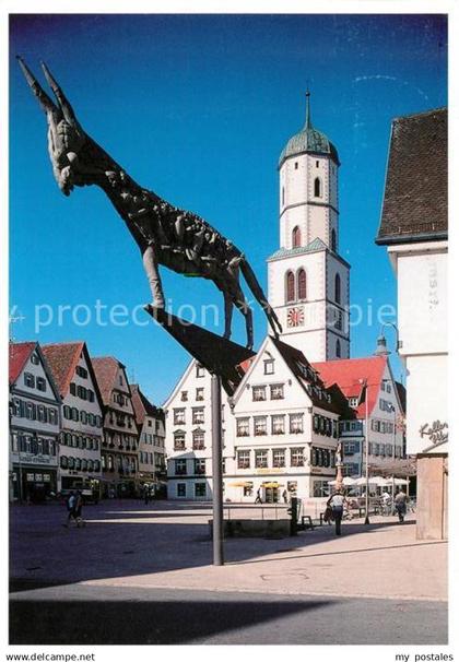 73197783 Biberach Riss Martinskirche Lenkscher Eselkulptur Marktplatz Biberach R