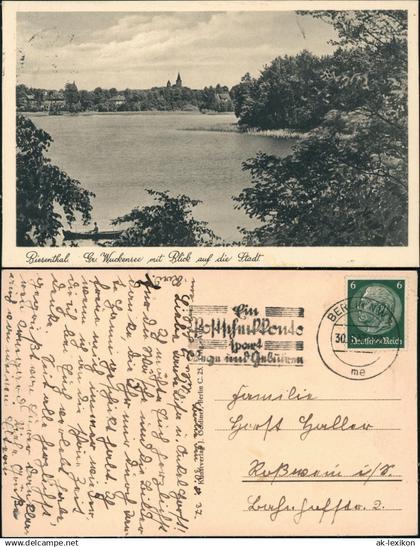 Ansichtskarte Biesenthal Gr. Wuckensee mit Blick auf die Stadt 1937